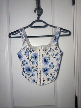 NWT Altar'd State Alex Floral Corset In blue